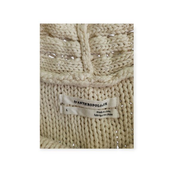 Anthropologie cottagecore sleeveless ruffle-front 100% cotton crochet knit L - Picture 6 of 9